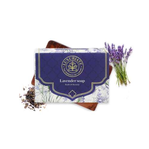 Luxuriate: Lavender Handmade Soap with Real Lavender Rejuvenating Body Beauty Bar for Men and Women - 125gm