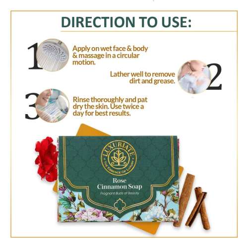 Luxuriate: Rose - Cinnamon Fragrance Buds of Beauty Soap Bar for Men and Women- 125 ml