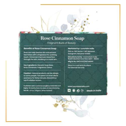Luxuriate: Rose - Cinnamon Fragrance Buds of Beauty Soap Bar for Men and Women- 125 ml