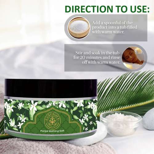 Luxuriate: 100% Natural and Mineral Rich Parijat Bath and Foot Spa Bathing Salt - 150gm