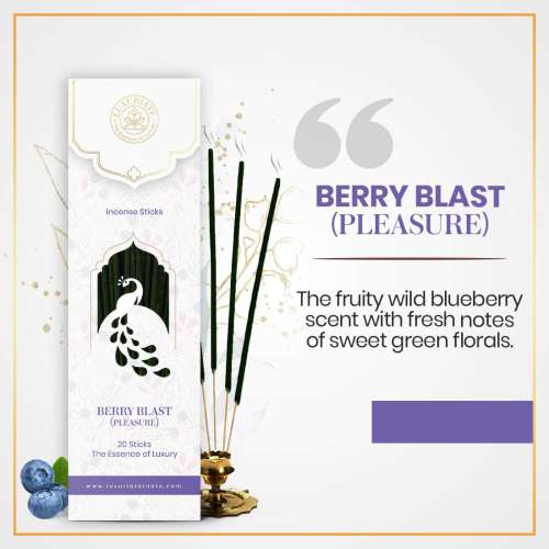 Luxuriate: Berry Blast Fragrance Natural and Non-Toxic Incense Sticks - Contains 20 Incense Sticks