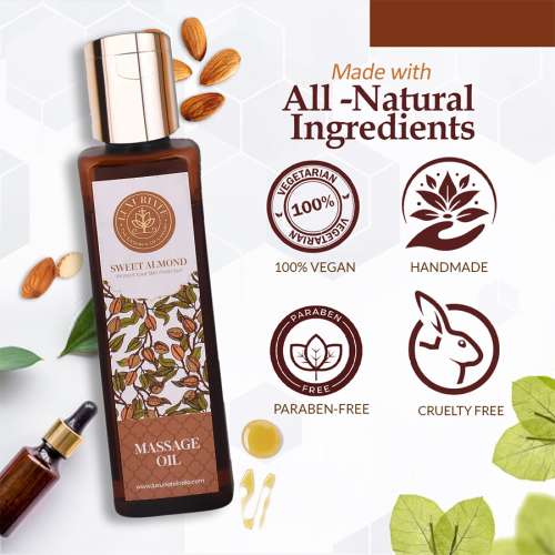 Luxuriate: Sweet Almond Natural and Herbal Massage Oil for Hair and Skin - 100 ml