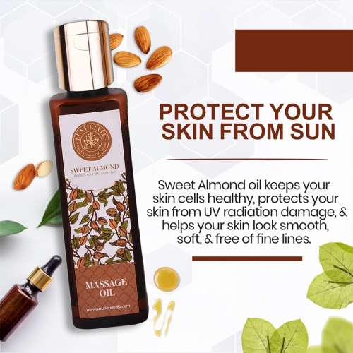 Luxuriate: Sweet Almond Natural and Herbal Massage Oil for Hair and Skin - 100 ml