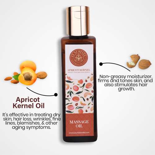 Luxuriate: All Natural Apricot Kernel Oil for all Skin Types- Anti-aging- Hair Growth- Face & Body - 100ml