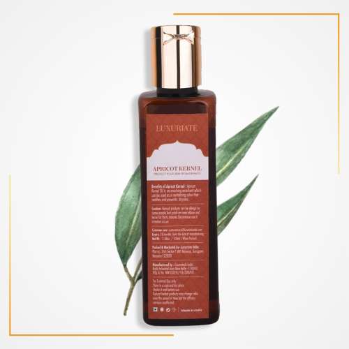 Luxuriate: All Natural Apricot Kernel Oil for all Skin Types- Anti-aging- Hair Growth- Face & Body - 100ml