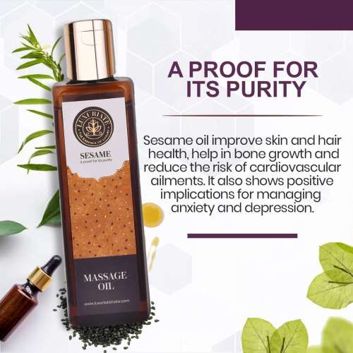 Luxuriate: 100% Pure Natural Sesame Oil for Hair - Body - Skin Care - Massage and Aroma Therapy - 100 ml