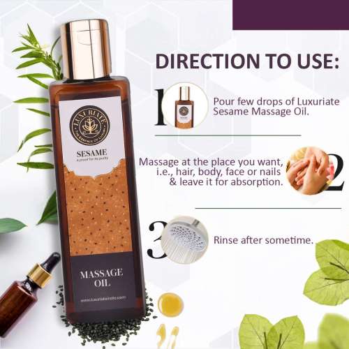 Luxuriate: 100% Pure Natural Sesame Oil for Hair - Body - Skin Care - Massage and Aroma Therapy - 100 ml