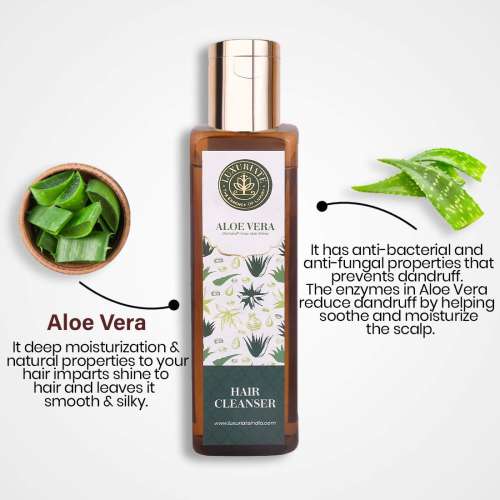 Luxuriate: Aloe Vera Hair Cleanser Shampoo for Men and Women - Anti Hair fall and Anti Dandruff Shampoo - 200ml