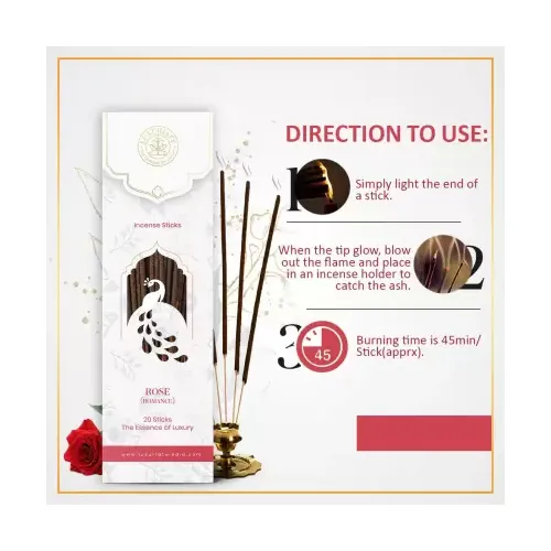 Luxuriate: Rose Ayurvedic,Organic,Natural and Non-Toxic Incense Sticks - Contains 20 Incense Sticks