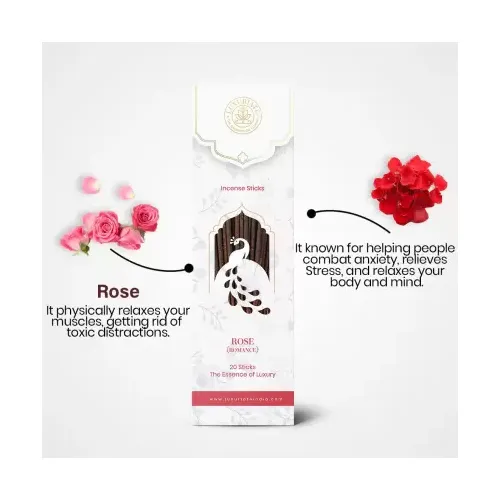 Luxuriate: Rose Ayurvedic,Organic,Natural and Non-Toxic Incense Sticks - Contains 20 Incense Sticks