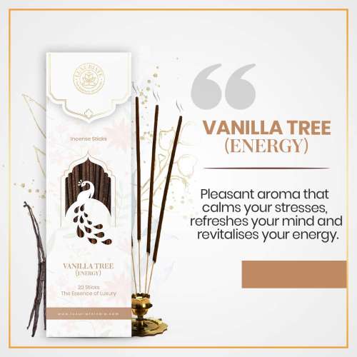 Luxuriate: Vanilla Fragrance Natural and Non-Toxic Incense Sticks - Contains 20 Incense Sticks