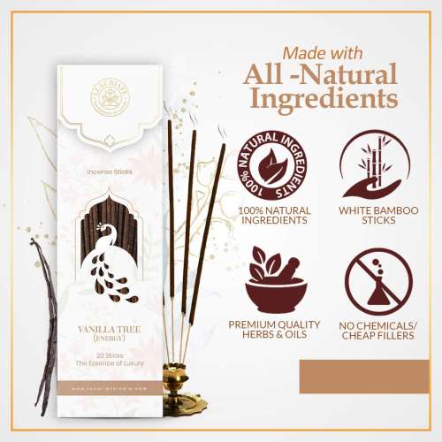 Luxuriate: Vanilla Fragrance Natural and Non-Toxic Incense Sticks - Contains 20 Incense Sticks