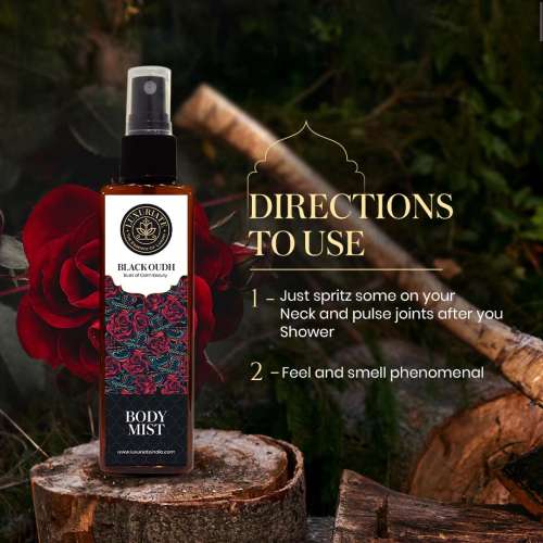 Luxuriate: Black Oudh Fragrance Body Mist- Unisex With Buds of Calmbeauty - 100ml
