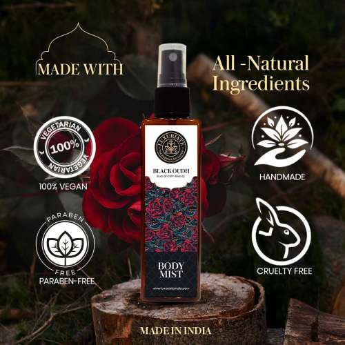 Luxuriate: Black Oudh Fragrance Body Mist- Unisex With Buds of Calmbeauty - 100ml