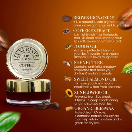 Luxuriate: Coffee Lip Balm For Unisex - 8gm