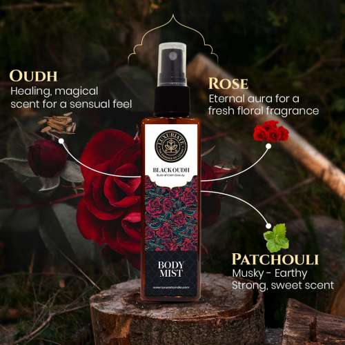 Luxuriate: Black Oudh Fragrance Body Mist- Unisex With Buds of Calmbeauty - 100ml