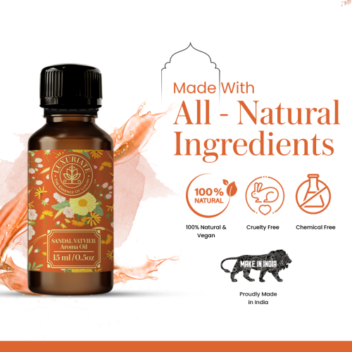 Luxuriate: Sandalwood Vativer Aroma Oil - 15ml Luxuriate: Sandalwood Vativer Aroma Oil - 15ml
