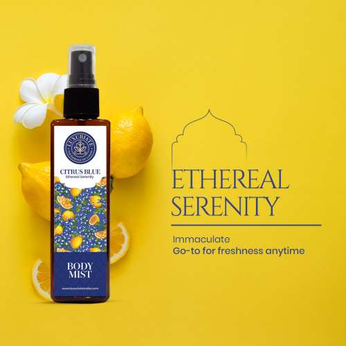 Luxuriate: Citrus Blue Mist Fragrance Body Mist Men & Women With Ethereay Serenity - 100ml Luxuriate: Citrus Blue Mist Fragrance Body Mist Men & Women With Ethereay Serenity - 100ml