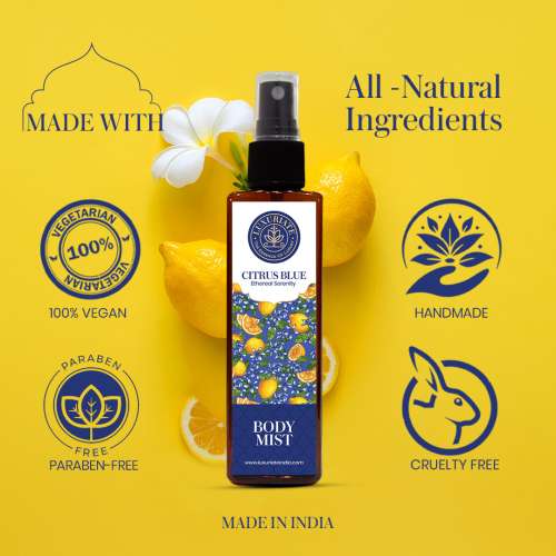 Luxuriate: Citrus Blue Mist Fragrance Body Mist Men & Women With Ethereay Serenity - 100ml Luxuriate: Citrus Blue Mist Fragrance Body Mist Men & Women With Ethereay Serenity - 100ml