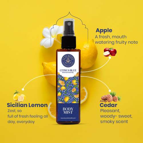Luxuriate: Citrus Blue Mist Fragrance Body Mist Men & Women With Ethereay Serenity - 100ml Luxuriate: Citrus Blue Mist Fragrance Body Mist Men & Women With Ethereay Serenity - 100ml