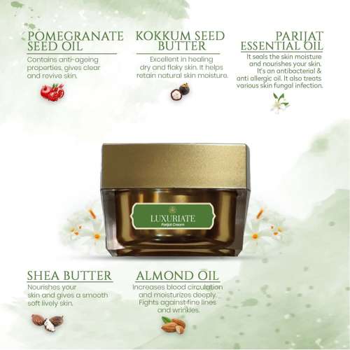 Luxuriate: Parijat Moisturizer Cream for Unisex - 50ml Luxuriate: Parijat Moisturizer Cream for Unisex - 50ml