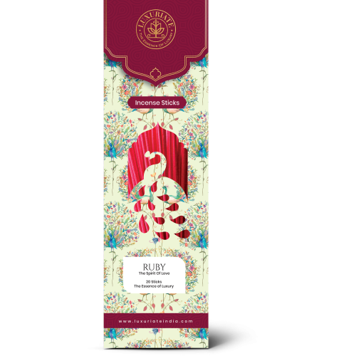 Luxuriate: Ruby Incense Agarbatti Sticks - Contains 20 Incense Sticks