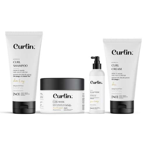 Curlin: Curlin Shampoo + Deep Conditioning Mask + Curl cream + Scalp tonic - Curl Expert Kit