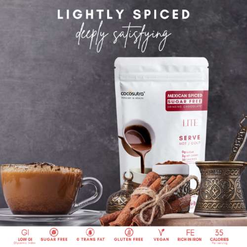 Cocosutra: Mexican Spiced Sugar-Free Drinking Chocolate Mix - 200gm Cocosutra: Mexican Spiced Sugar-Free Drinking Chocolate Mix - 200gm