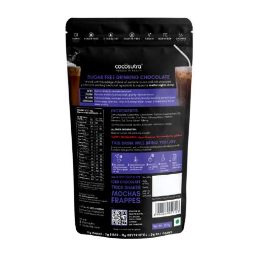 Cocosutra: RELAX Sugar-Free Drinking Chocolate Mix - 200gm