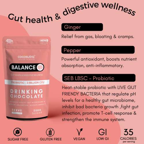 Cocosutra: BALANCE Sugar-Free Drinking Chocolate Mix - 200gm