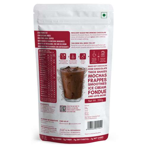 Cocosutra: Mexican Spiced Sugar-Free Drinking Chocolate Mix - 200gm Cocosutra: Mexican Spiced Sugar-Free Drinking Chocolate Mix - 200gm