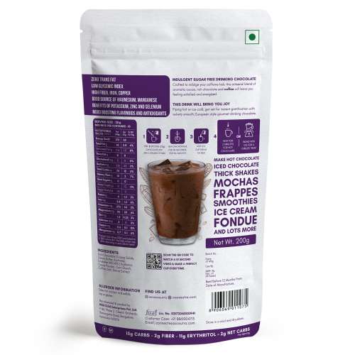 Cocosutra: Mocha Sugar-Free Drinking Chocolate Mix - 200gm