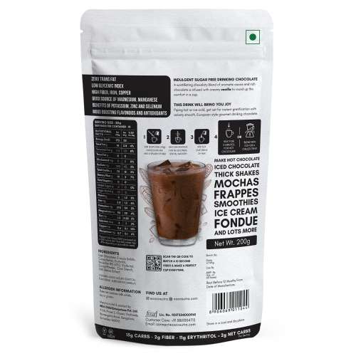 Cocosutra: Swiss Vanilla Sugar-Free Drinking Chocolate Mix - 200gm