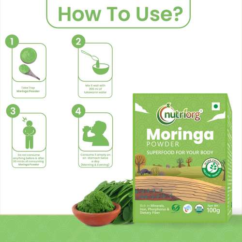 Nutriorg: Certified Organic Moringa Powder - 100 gm