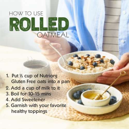 Nutriorg: Gluten Free Rolled Oats - 500 gm