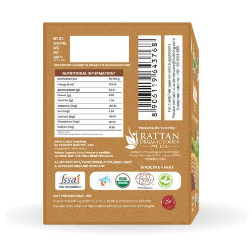 Nutriorg: Certified Organic Amla Powder - 200 gm