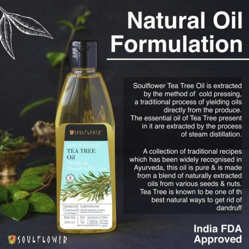 Soulflower: Tea Tree Anti Dandruff Hair Oil - 225 ml