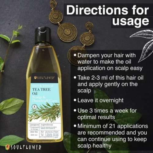 Soulflower: Tea Tree Anti Dandruff Hair Oil - 225 ml