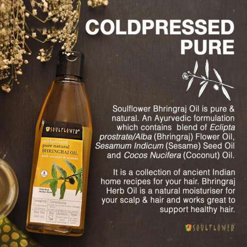 Soulflower: Coldpressed Bhringraj Hair Oil - 225 ml