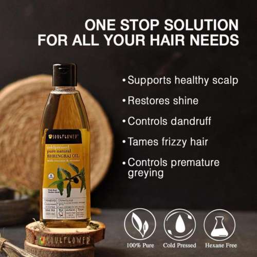 Soulflower: Coldpressed Bhringraj Hair Oil - 225 ml