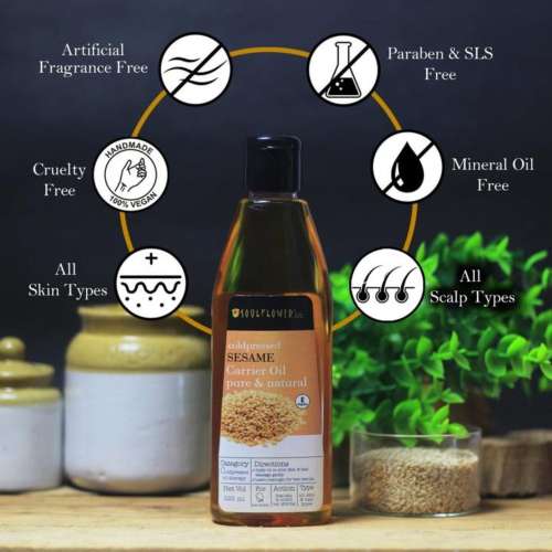 Soulflower: Coldpressed Sesame Carrier Oil - 225 ml