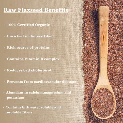 Nutriorg: Certified Organic Flaxseed Raw - 250 gm (Pack of 2)