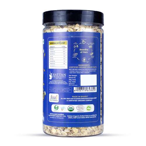 Nutriorg: Certified Organic Rolled Oats - 400 gm