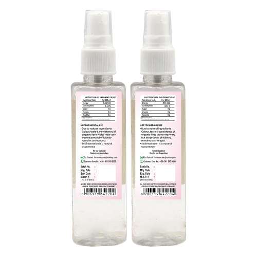 Nutriorg: Certified Organic Rose Water - 100 ml ( Pack of 2)