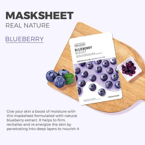 The Face Shop: Real Nature Blueberry Face Mask  20gm