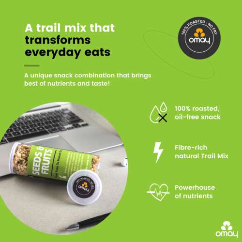 Omay Foods: Seeds & Fruits Mix - Pack of 2 (165gm each)