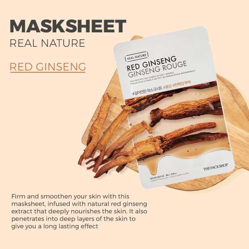 The Face Shop: Real Nature Red Ginseng Face Mask - 20 gm
