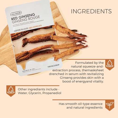 The Face Shop: Real Nature Red Ginseng Face Mask - 20 gm