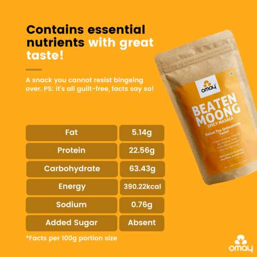 Omay Foods: Spicy Masala Beaten Moong - Pack of 2 (400gm each)
