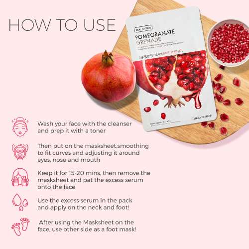 The Face Shop: Real Nature Pomegranate Face Mask - 20 gm